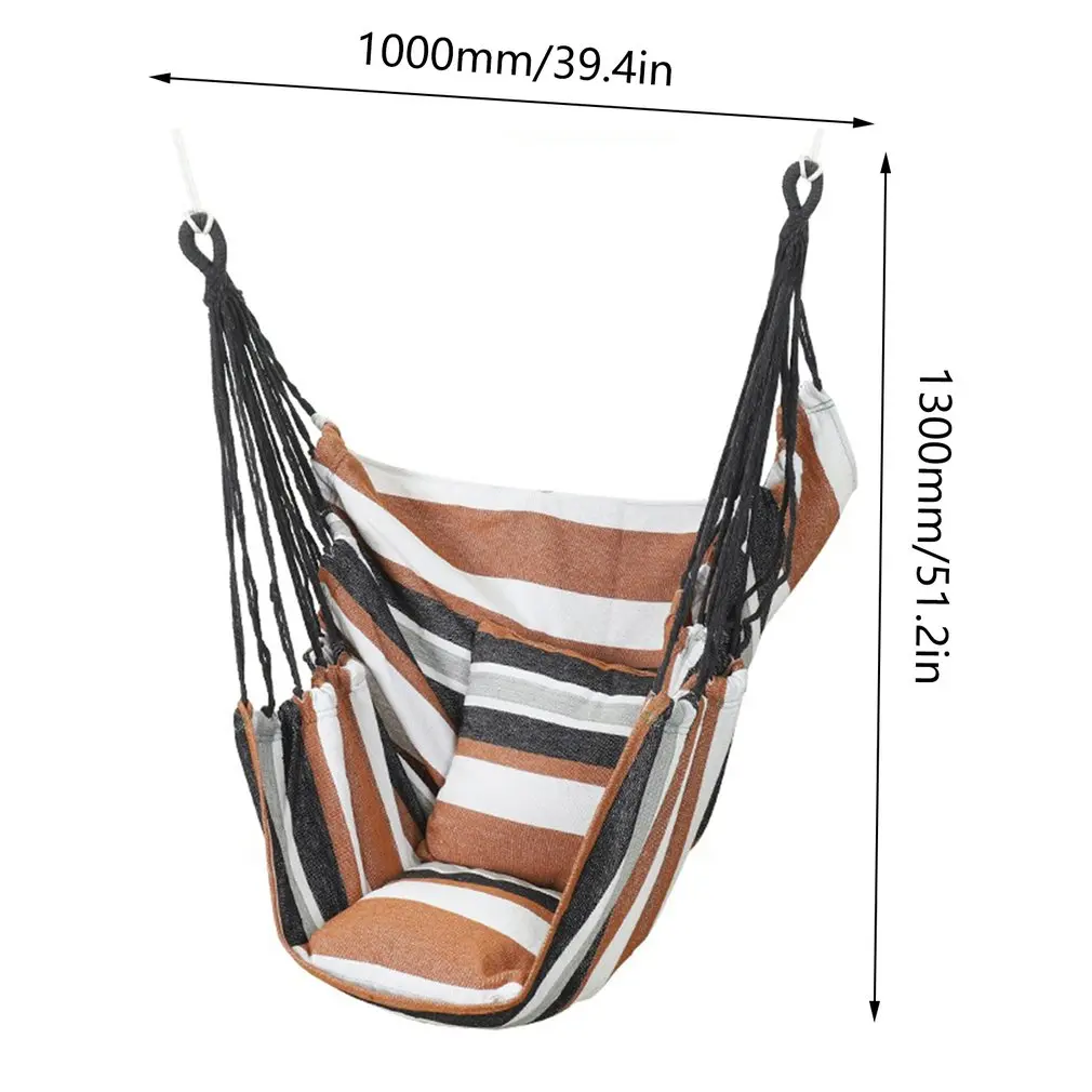 Outdoor Hammock Chair Canvas Leisure Swing Hanging Chair Indoor Outdoor Swing Seat for Garden Patio Camp Home Leisure 200KG Load