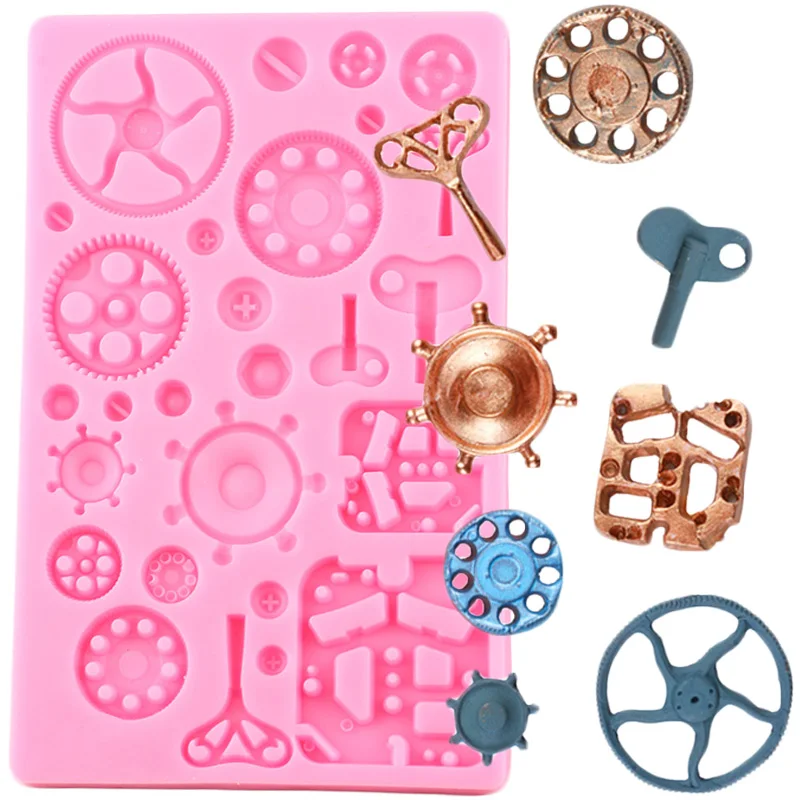 

Gear Silicone Molds DIY Sugarcraft Cupcake Topper Mould Chocolate Fondant Cake Decorating Tools Candy Polymer Clay Moulds