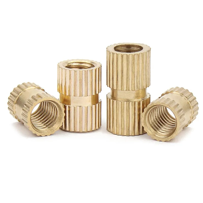 10/50Ps Solid Brass Pure Copper Metric Thread Injection Molding Knurl Insert Nut M2 M2.5 M3 M4 M5 M6 M8 M10 Nutsert Embedded Nut