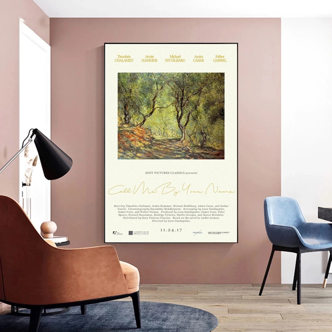 اتصل بي باسمك ملصق الفيلم الكلاسيكي الشعبي قماش المشارك طلاء جدران ديكور المنزل (بدون إطار)