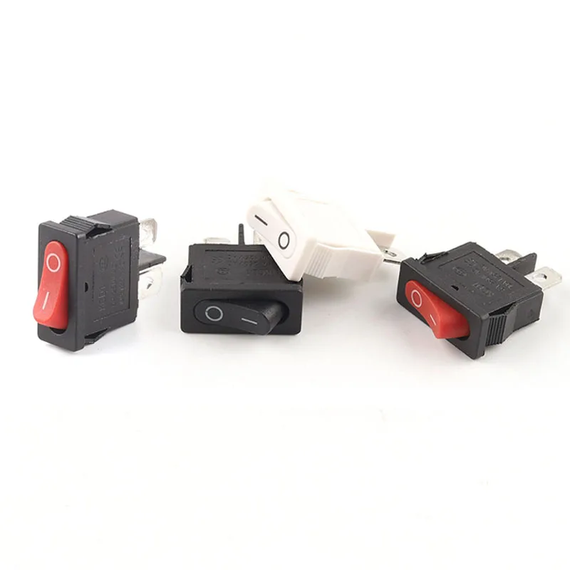 5PCS KCD1 21*9.5mm  6A 250V/10A 125V 2 Pin 2 Position ON-OFF Boat Switch Snap in  Push Button Boat Car Rocker Switch