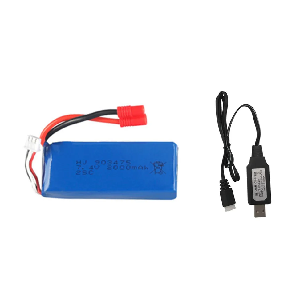 HOBBY HUB 7.4V 2000mAh 12428 แบตเตอรี่ Lipo สำหรับ SYMA X8C X8W X8G เครื่องบิน RC 2 S 7.4V liPo แบตเตอรี่ 903475