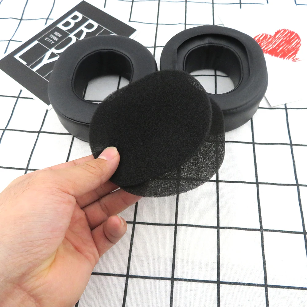 Almohadillas para auriculares Sony MDR-DS7500 MDR DS7500, repuesto de almohadillas para los oídos, Material de cuero arrugado