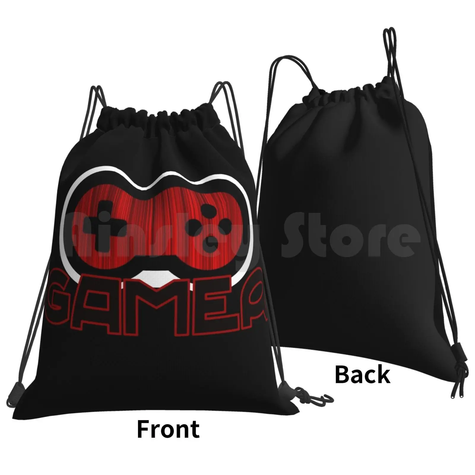 Red Gamer Backpack Drawstring Bag Riding Climbing Gym Bag Video Games Video Games Gaming Gamer Rainbow Play Station