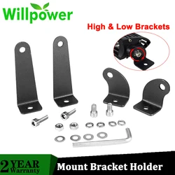 Willpower 2-Pack Universal Side Mounting Brackets For Straight or Curved LED Work Light Bar for 20 30 40 42 50 52inch