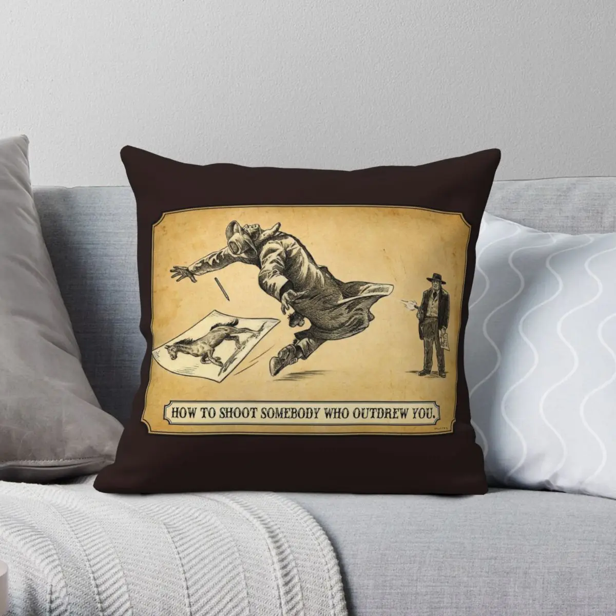 Once Upon A Time In The West Square Pillowcase Polyester Linen Velvet Pattern Zip Decor Throw Pillow Case Room Cushion Cover 18