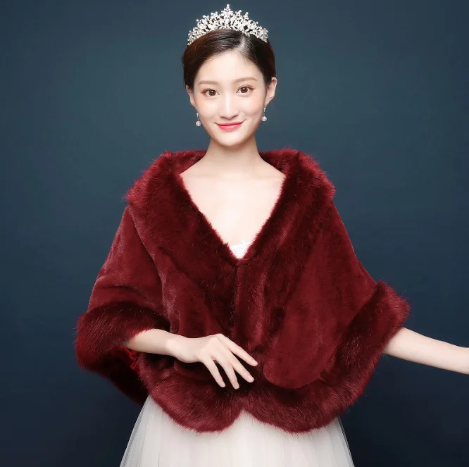 

2021 New Shawl Winter Shawl Scarf Wine Red Shawl Banquet Party Daily Etiquette Annual Meeting Wool Shawl Wedding Warmth Woman