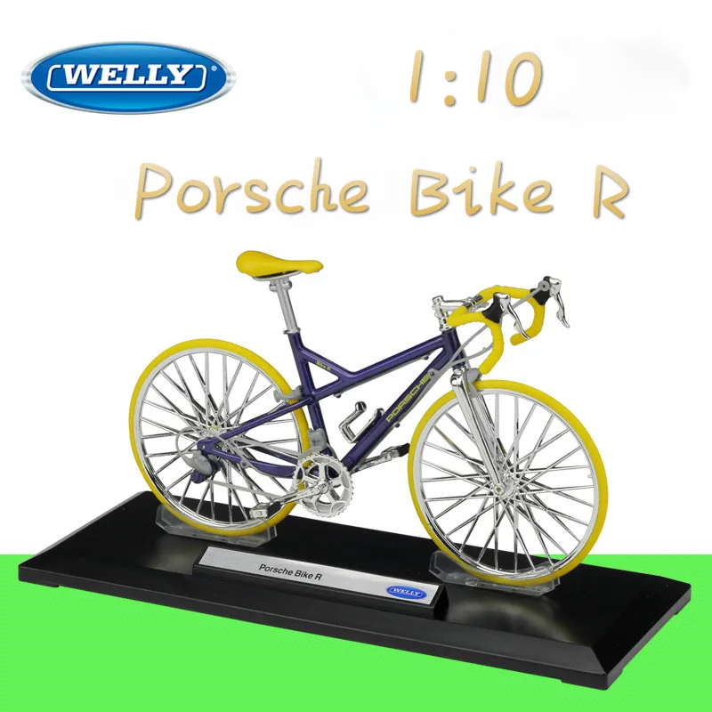 WELLY 1:10 Metal Classic Model Cycling Porsch/BMWAudi Road Bike Diecast Toy Road/Mountain Bike Alloy Bicycle Gifts Collection