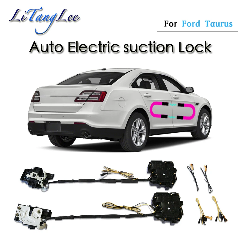 Car Soft Close Door Latch Pass Lock Actuator Auto Electric Absorption Suction Silence Closer For Ford Taurus 2017~2019