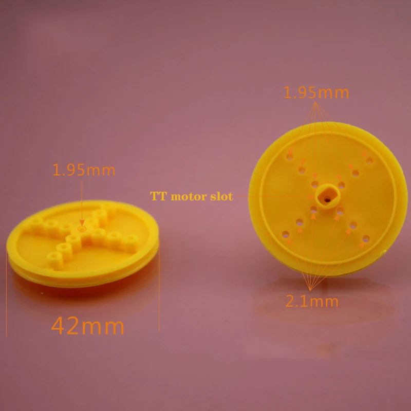 10 Pcs 2Mm Gat Oranje Plastic Versnelling D Stijl Poelie 2*36Mm Driving Wheel Voor Tt motor Diy Rc Speelgoed Auto Vliegtuig Accessoires