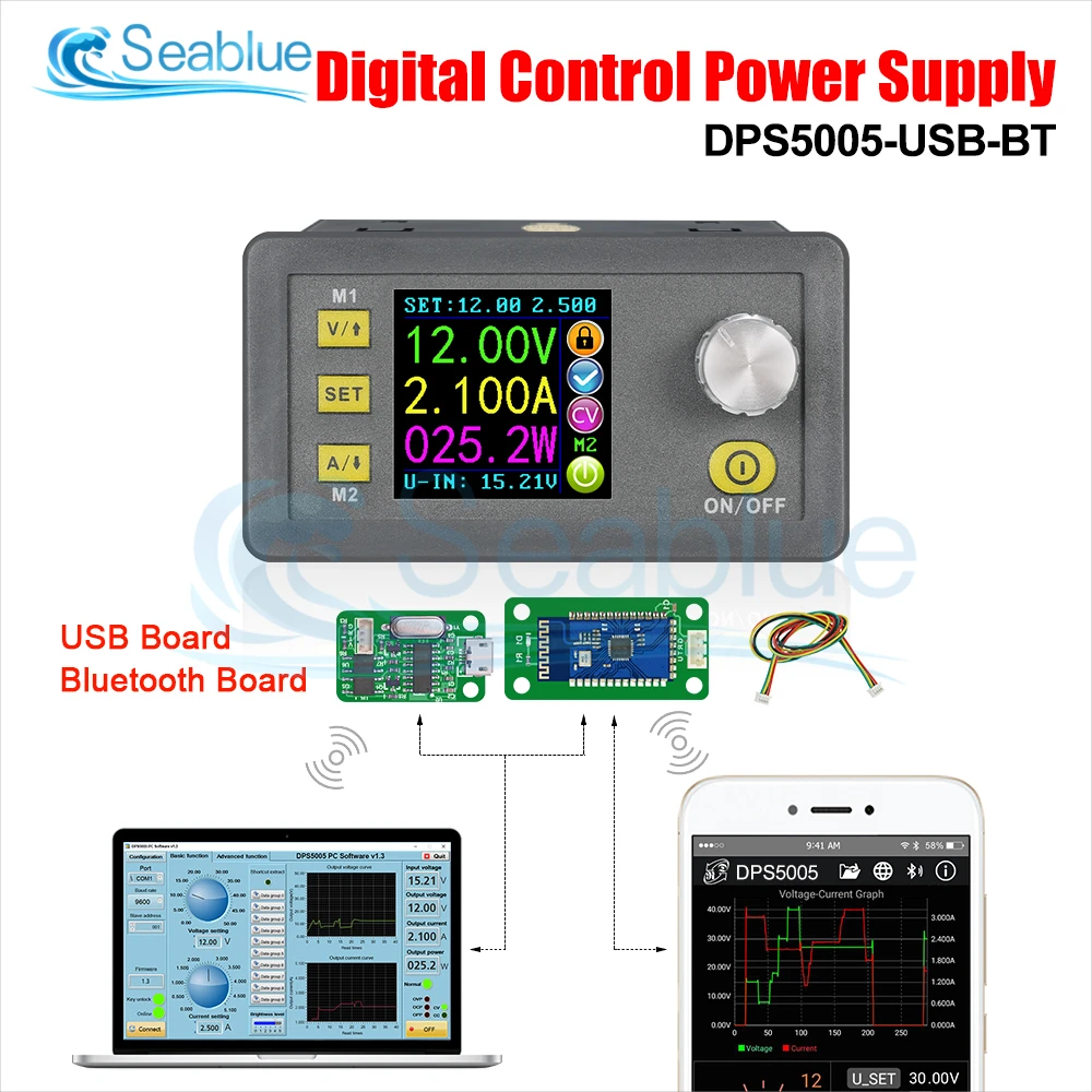 DPS5005 50V 5A Communication Constant DC-DC Voltage Current Step-down Power Supply Module Buck Voltage Converter Voltmeter