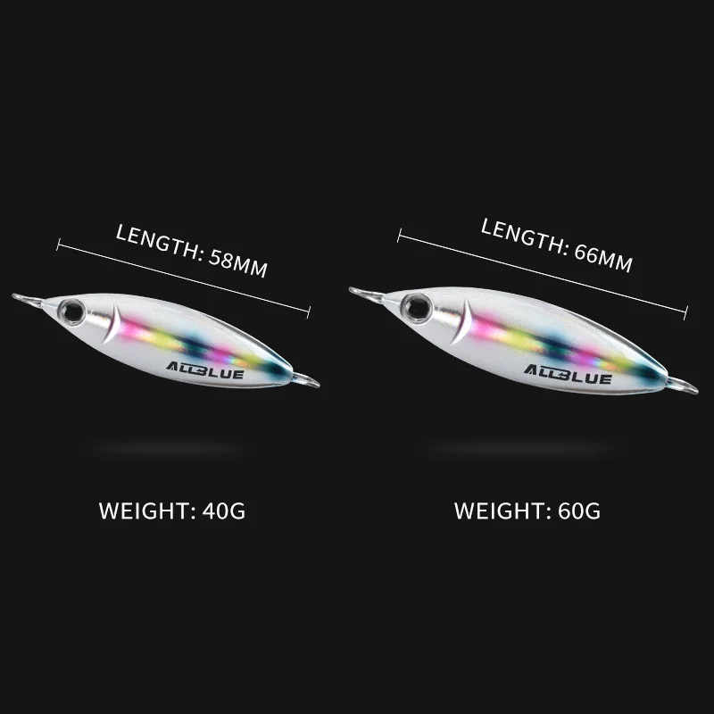 ALLBLUE New S-BENT Slow Jig Metal Casting Spoon 40G 60G Artificial Bait Off Shore Cast Jigging Fishing Tackle image 2
