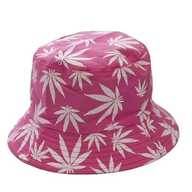 Women Bucket Hats Men Maple Leaf Print Cap Panama Hat Sandbeach Sunhat Fishing Hat Fisherman Cap for Hip Hop Bob Femme Gorro