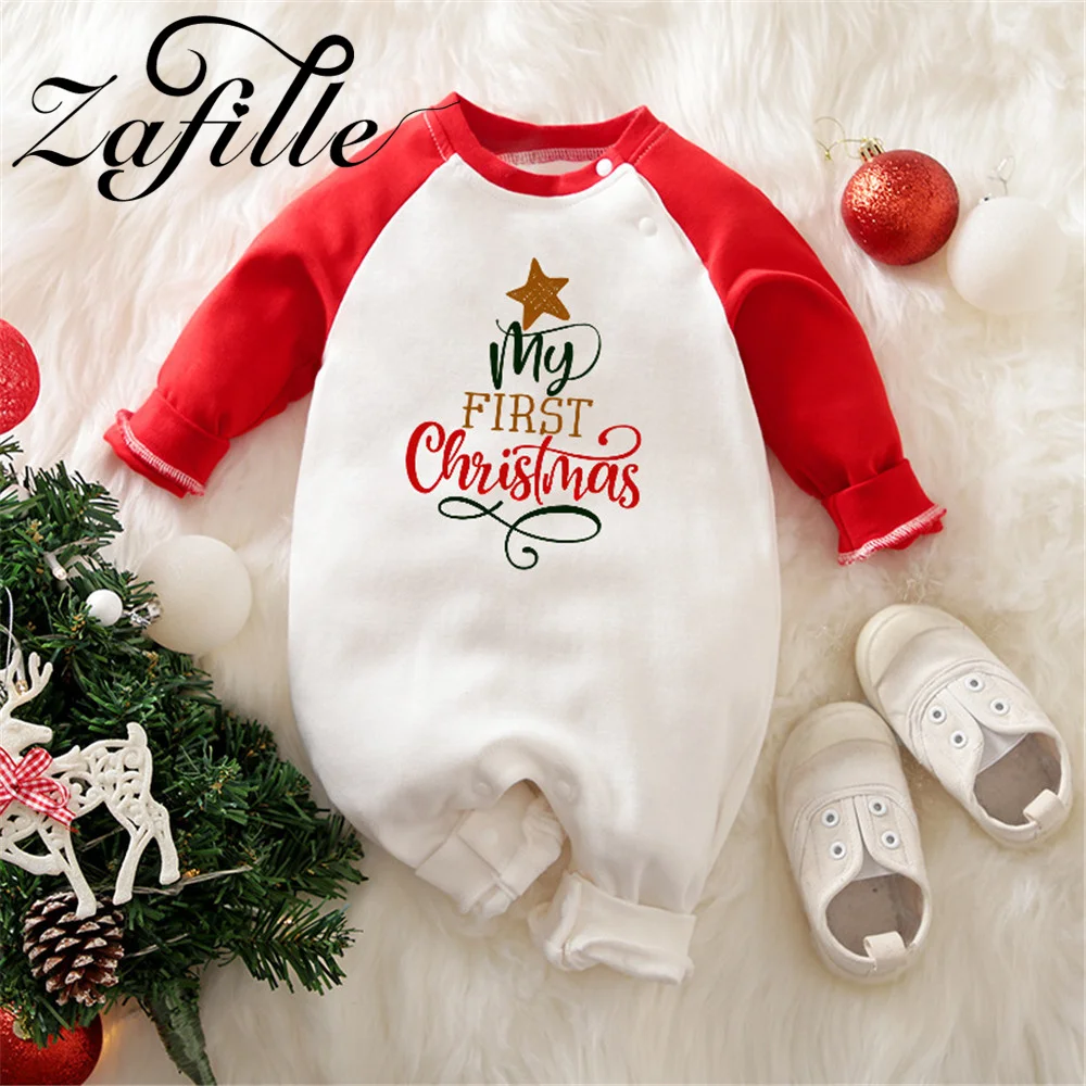 Zafille-Fato de ano novo para recém-nascido, macacão infantil, roupas de meninos e meninas, meu primeiro Natal, macacão de bebê, outono, inverno,