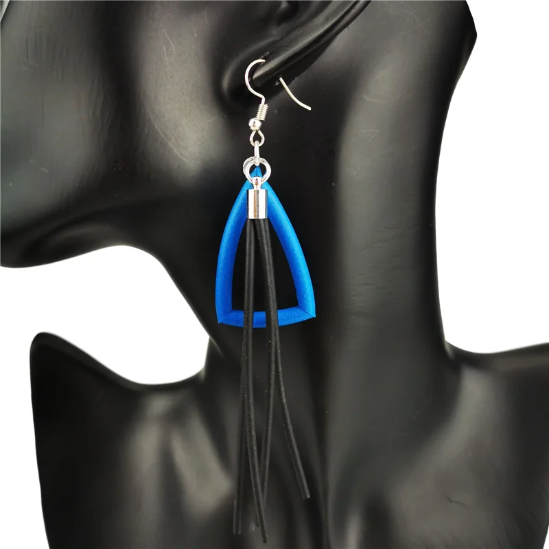 UKEBAY New Long Tassel Earrings Geometric Drop Earrings Women Handmade Gift Rubber Jewelry Boho Earring Accessories Wholesale