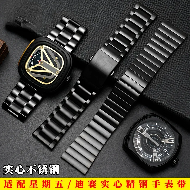 Solid Stainless Steel Watch Strap for DIESEL Dz7395 Dz7416/7413 Dz4496 Seven Friday Steel Watchband 26 28mm