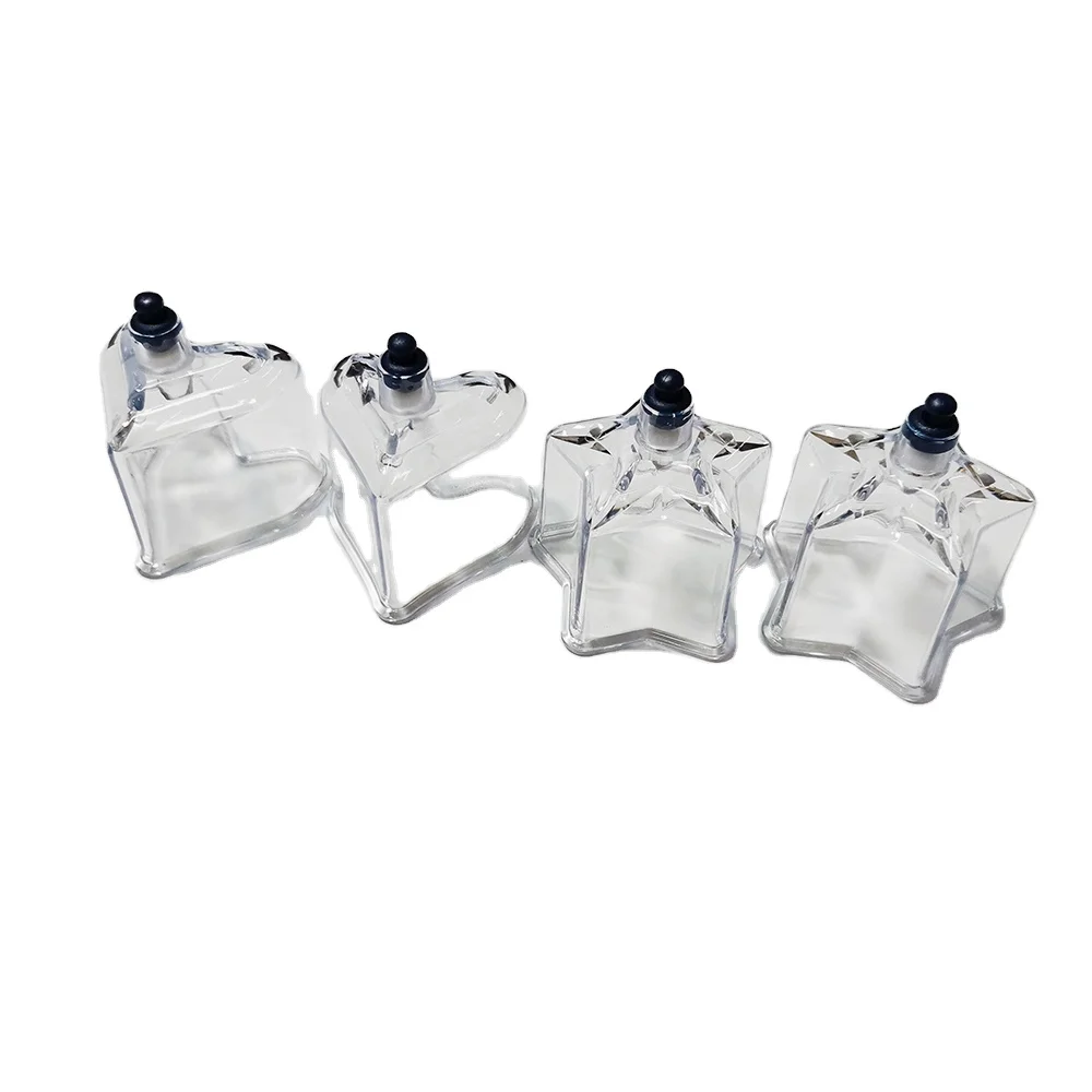 4 Pcs Star-Love Heart Shapes of Cupping Cups Hijama Jar Plastic Vacuum Cups Suction Cups Cupping Device Cupping Massage Therapy