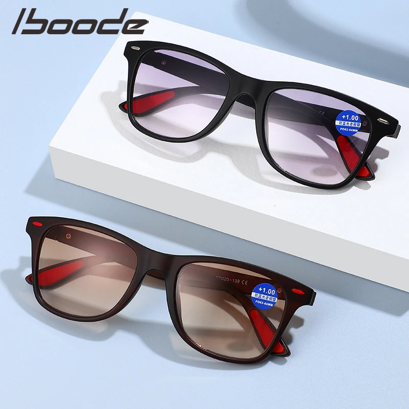 iboode Bifocal Reading Sun Glasses Women Men Presbyopia Eyeglasses Classic Square Sunglasses With Diopters +1.5 2.0 2.5 3.0 3.5