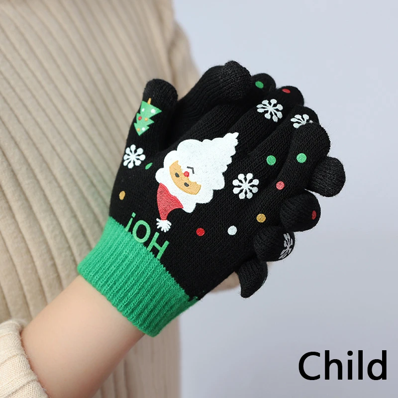 Mannen Vrouwen Kidst Warme Herfst Winter Volledige Finger Xmas Ski Elastische Wanten Mode Gebreide Dikke Handschoenen Voor