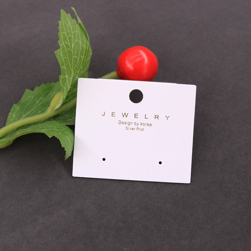 5.9x4.9cm 500pcs/lot Drop Earring Display Cards Accessories Packing PVC Hook Paper Hanger Tags Custom Logo Cost Extra