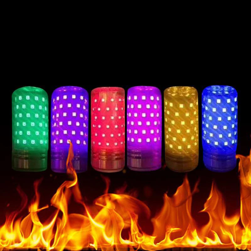 

10pcs Led Corn Light Red Green Blue E14 E27 12W 16W LED Candle Light Led Colorful Bulb Atmosphere Chandelier Bulb Purple/Yellow