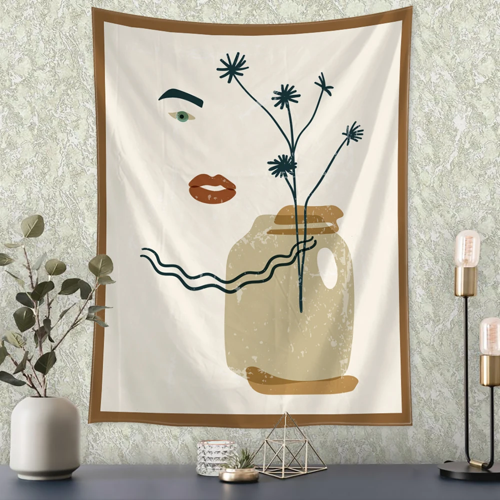 

Simple Pattern Illustration Tapestry Wall Hanging Bohemian Style Hippie Ins Tapiz Art Background Cloth Home Decor