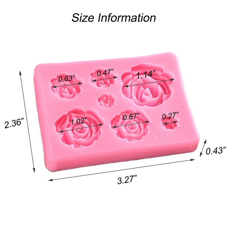 1 Buah Rose 3D Silikon Cetakan Sabun untuk Sabun Membuat Buatan Tangan Tidak Beracun Merah Muda Silikon Sabun Lilin Cokelat Cetakan Makanan Cetakan