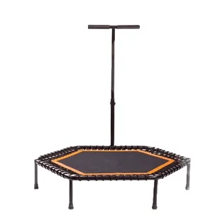 Silent Mini Trampoline with Adjustable Handle Bar, Fitness Indoor Trampoline, Bungee Rebounder, Jumping Cardio Trainer, Workout