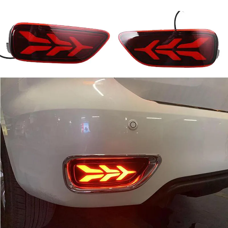 

Car LED Rear Fog Lamp Bumper Light Brake Light Dynamic Turn Signal Reflector For Nissan Patrol Y62 2012-2015 2016 2017 2018 2019