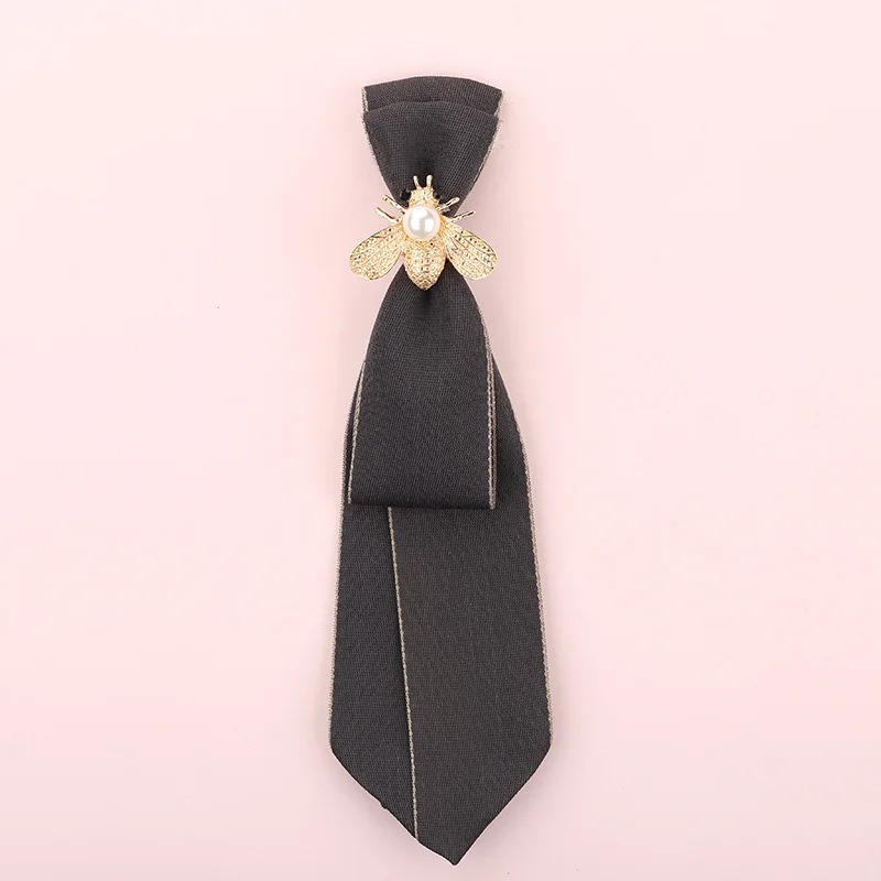 Fashion New Pearl Bee Bow Tie Women\'s College Style British Shirt Uniform Accessories High-quality Handmade Jewelry