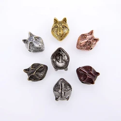 10pcs wholesale retro wolf head alloy spacer beads charm suitable bracelet making DIY jewelry accessories