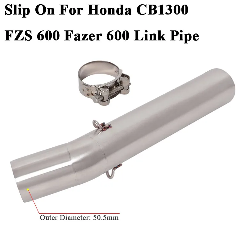 Slip On For Honda CB1300 2003 - 2013 FZS Fazer 600 1998 - 2003 Motorcycle Exhaust Escape Modify Link Pipe Connect 51mm Muffler