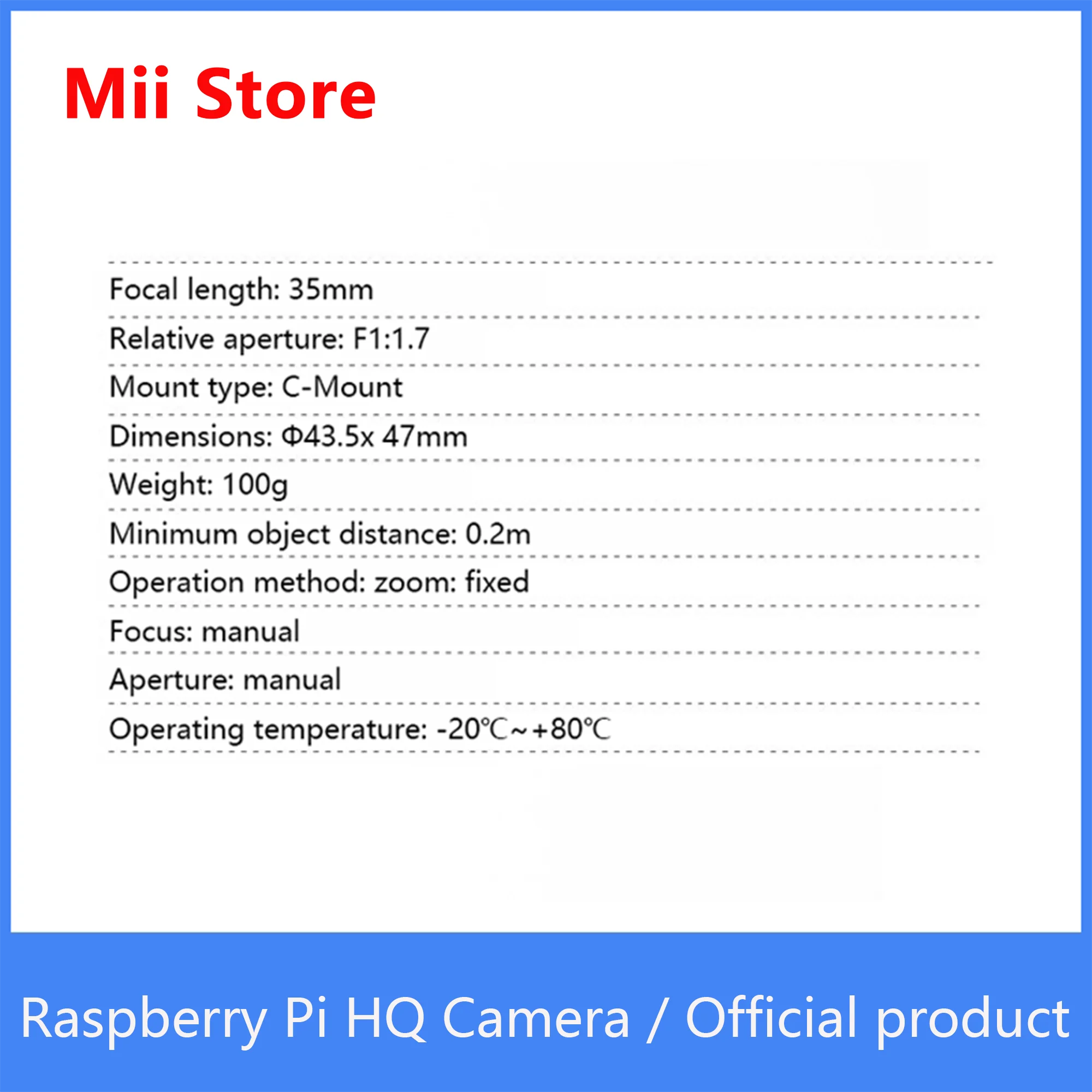 Prodotto ufficiale della macchina fotografica del HQ di Raspberry Pi 35mm C-LENS Sony IMX477 con la messa a fuoco posteriore regolabile ed il supporto dell'obiettivo del supporto