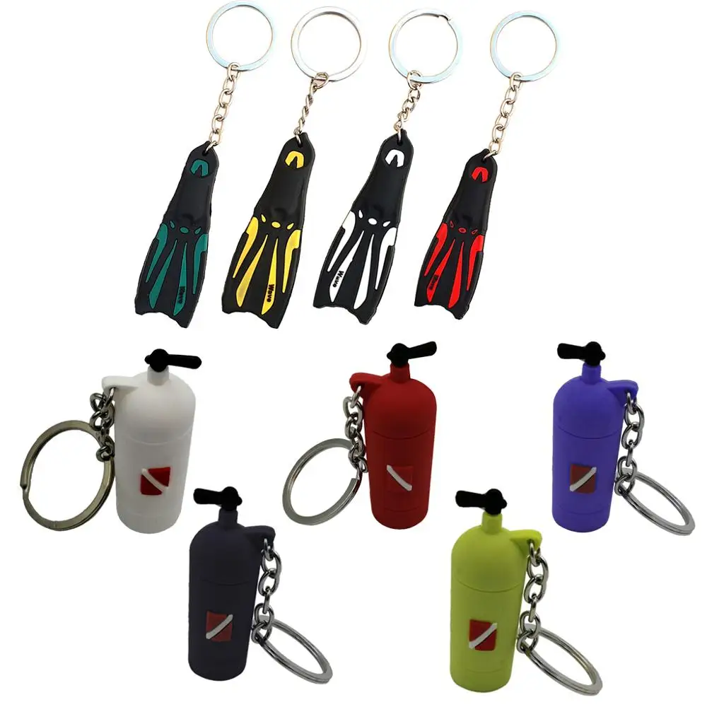 Mini Flipper Key Ring Keychain Scuba Diving Diver Fin Shaped Key Chain Keychain Novelty Gift