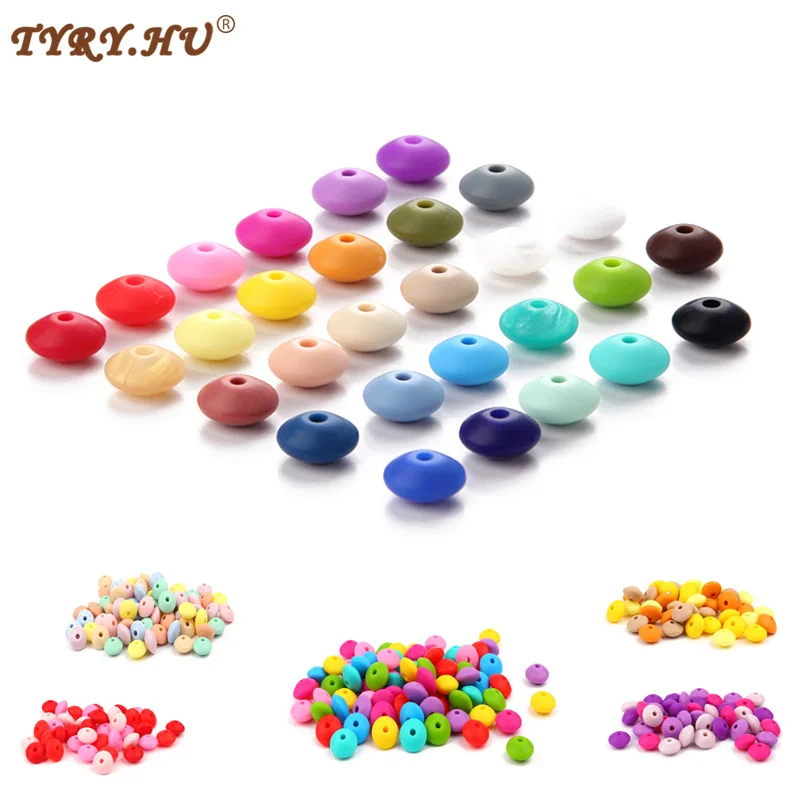 10pcs Baby Teething Toys Pearl Silicone Beads Lentil 12mm Bpa Free Silicone Diy Teether Teething Necklace Jewelry Bead Baby Care