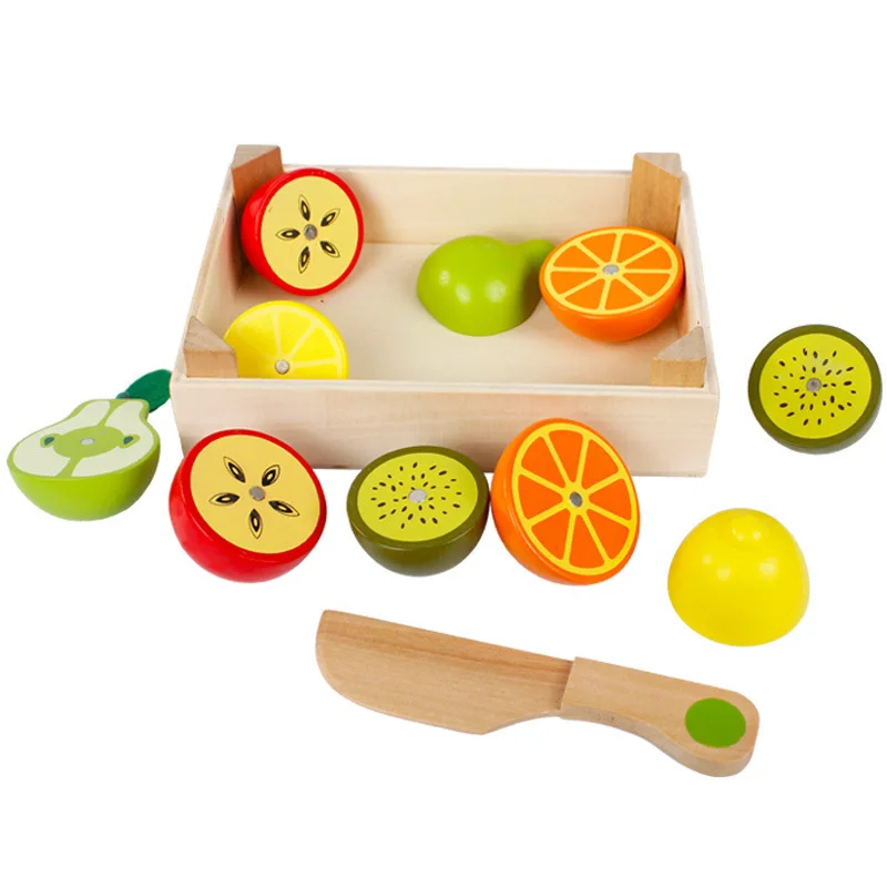 NUOVO Del Bambino Giocattoli Educativi Set di Taglio Frutta/Verdura/Dessert Giocattoli di Legno Gioco Cibo Cucina Per Bambini della Casa del Gioco Di Compleanno regalo