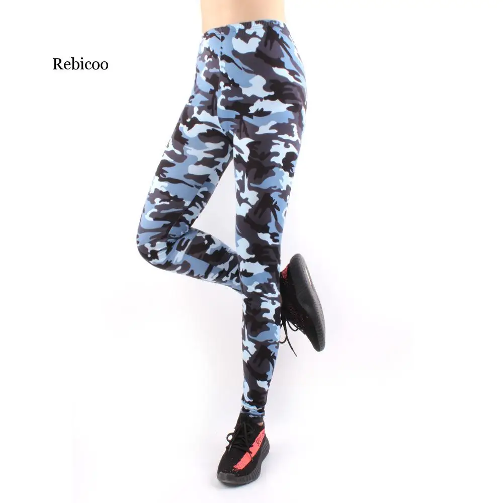 Womens High Waisted Stretchy Camoulfage Leggings  Workout Camo Jegging Fittness Leging Femme Sportwear Legins Mujer