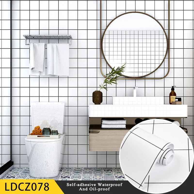 Vinyl Decorative Wallpaper PVC Waterproof Wallpaper Self-adhesive Plain Color Sticker Bedroom Living Room Bathroom Contact Paper