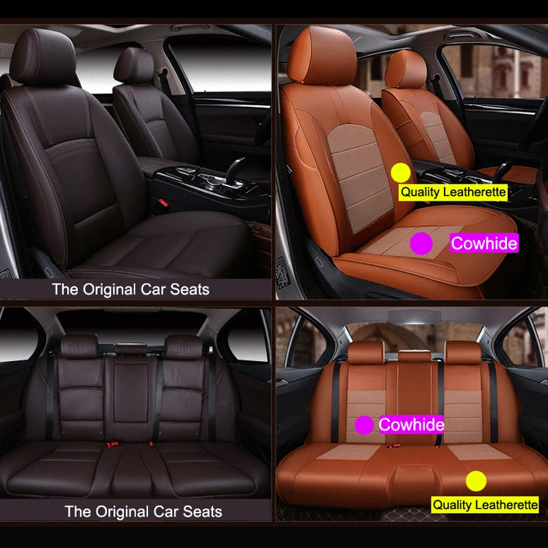 Perforated Cowhide & PVC Leather Seat Covers for Audi A4 B8 B7 B6 Seat Cushions Custom Fit Cars Accessories Full Set 2009-2022