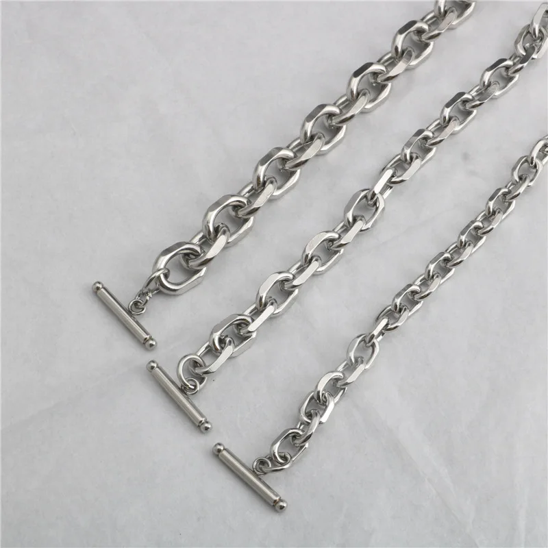 Fashionable Angled O-shaped Buckle Bracelet Simple Hip-hop Trend Stainless Steel Bracelet Hot Sale