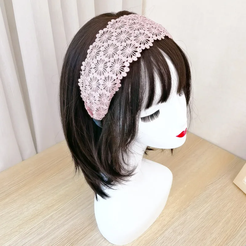 Spitze Haar Hoop Breite Edgel Diademas Erschüttert Haar Sonnenblume mit Zähne Mode Anti-slip Stirnband Haar Zubehör für Frauen – Detail 9