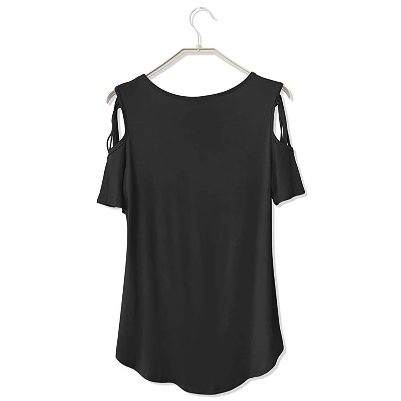 New Running Horse Funny T-Shirt Women Loose Cotton Short Sleeve Female T-shirts Fashion Tops Off The Shoulder Hollow Tee