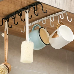 Mug Cups Wine Glasses Storage Hooks Kitchen Utensil Ties Belt and Scarf Organizer Hanging Hook Rack Holder Under Cabinet Closet