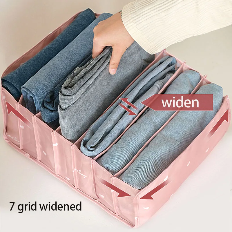 Closet Wardrobe Portable Clothes Storage Box Jeans Organizer Foldable Sock Underwear Organizer Drawer Arrangement Divider