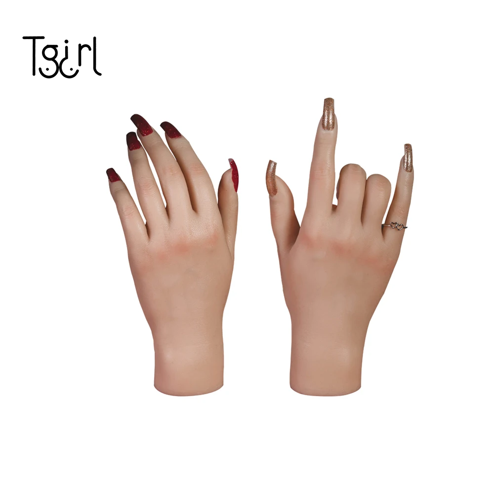 

Tgirl Nail Art Sillicone Hand 3D Make up Adult Mannequin With Flexible Finger Display Model Nails Accessories and Tools