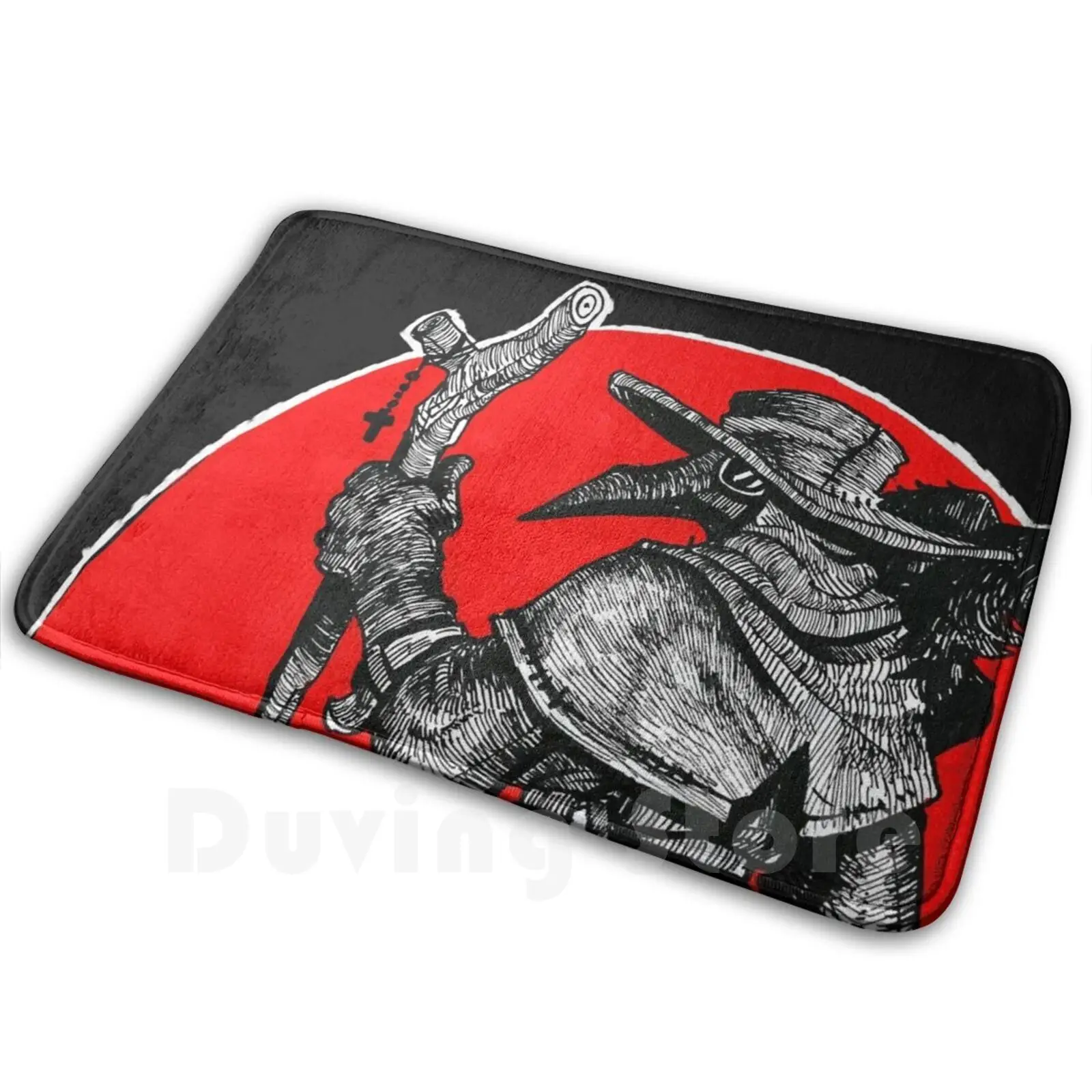 Alfombra de llegada de la peste, cojín, tinta suave de la peste, tradicional, Vintage, Retro, cuervo, Morboso, rojo oscuro, gótico de la peste