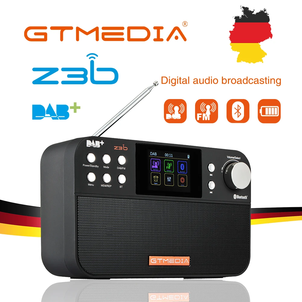 

GTmedia Z3B DAB Portable Radio FM Digital Recorder 2.4 inch TFT-LCD color display Support Bluetooth digital player