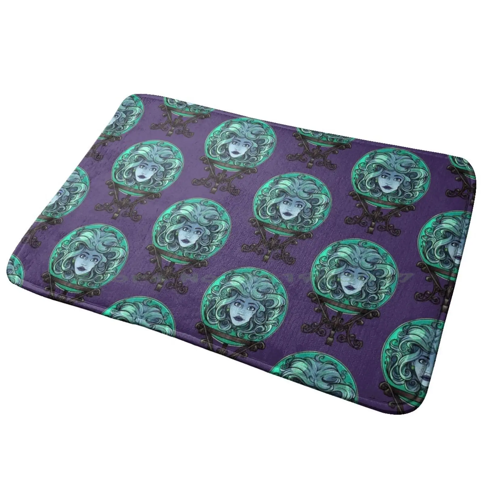 Madame Leota , No Background Entrance Door Mat Bath Mat Rug Haunted Mansion Madame Leota Haunted House Spooky Crystal Ball