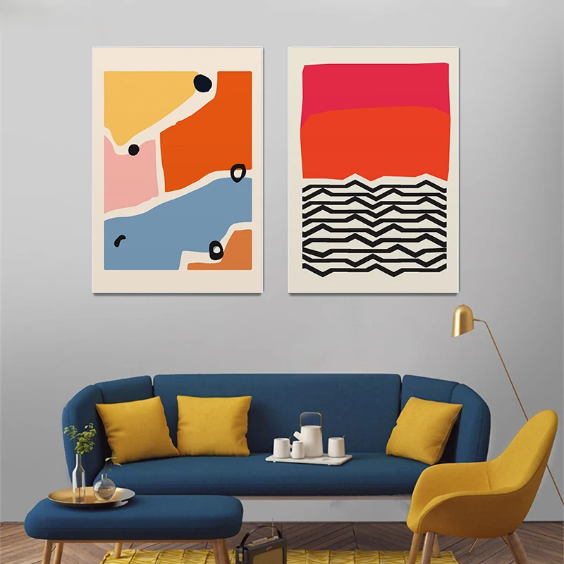 Nordic Abstract Geometric Colorful Canvas Wall Art Picture Paintings For Living Room Bedroom Poster And Prints Modern Home Decor