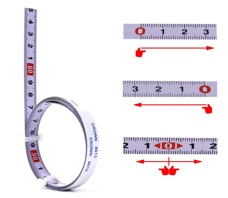 Selbstklebendes Maßband, Stahlband, Lineal, metrische Skala, 1–5 m Länge, für T-Track-Router, Tischkreissäge, Haushaltsmesswerkzeuge – Detail 2
